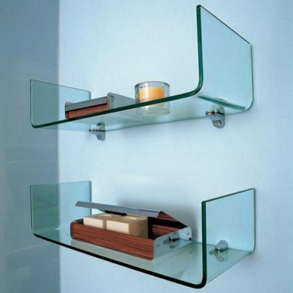 Glass shelves and modern look is not visually take up space