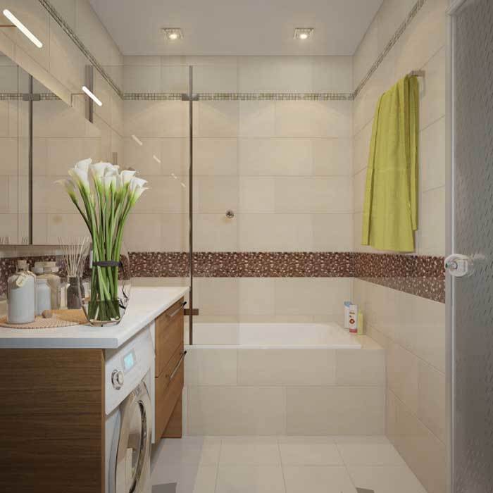 Fürdőszoba kialakítása 6 m².A legjobb projektek képe