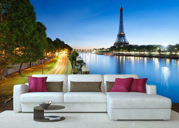 The embodiment of Paris on the wallpaper will be an excellent way to decorate the interior of the apartment