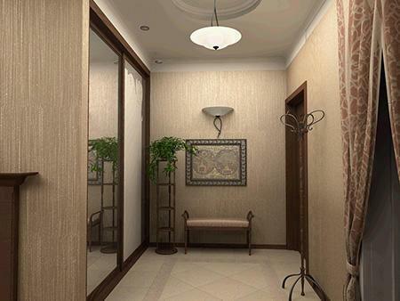 Wallpaper in the hallway according to texture and color should be suitable for furniture, which it is furnished