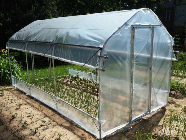 The most popular material for a homemade greenhouse is a wire and a wooden beam