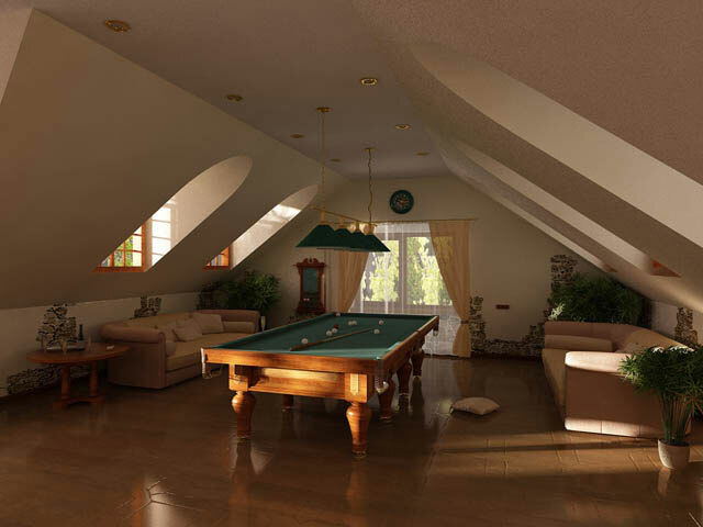 Billiard room in the attic