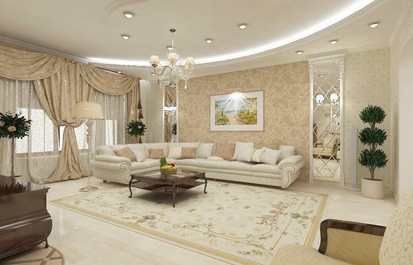 A parede têxtil mais caro é mais frequentemente usado para decoração de interiores em estilo clássico