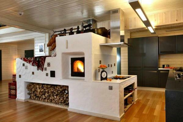 Thanks to the finishing materials, the stove can be made modern and attractive