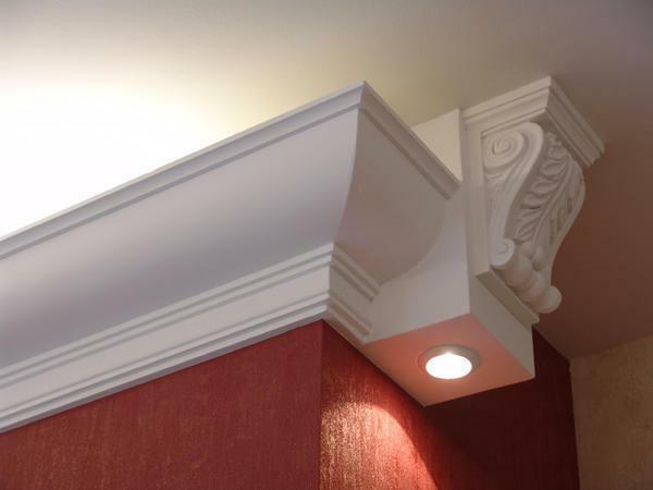 Polyurethane cornices - light and strong, easy to install, used to install LED lighting