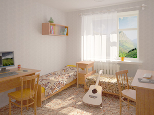 Design a small dorm room