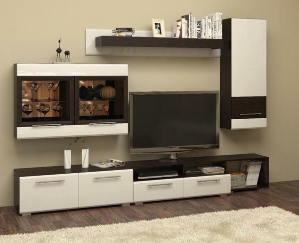 For the living room you can choose a compact corner or hinged mini-wall