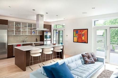 virtuve, dzīvojamā istaba dizains ir funkcionāls un ērts, tāpēc, lai radītu to ir jāpieiet ļoti atbildīgi