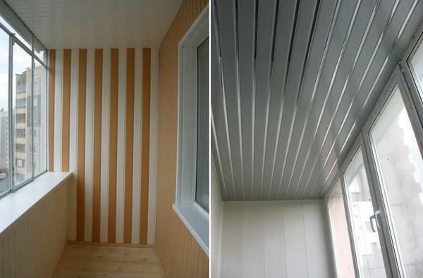 Plastic or aluminum slats - practical, durable, durable, neat, beautiful and reliable material for finishing the ceiling on the balcony