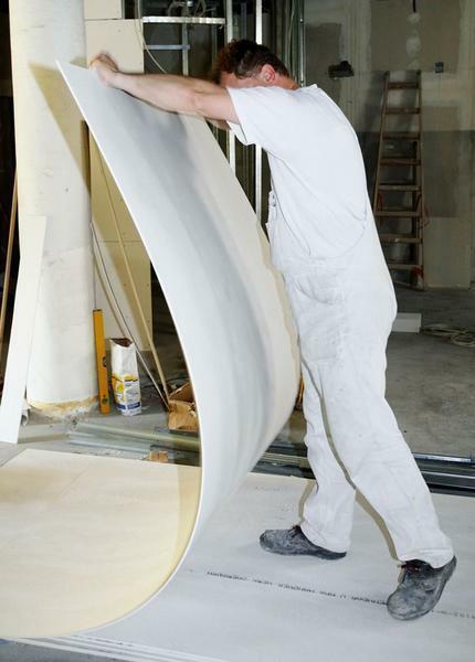 Great importance is attached to the flexibility of arched plasterboard