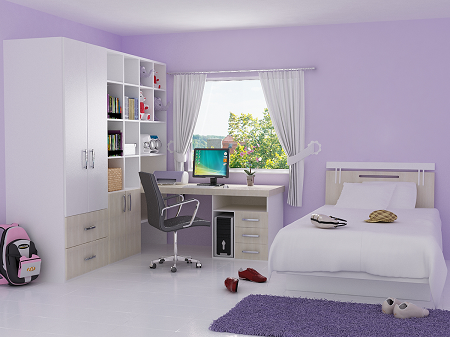 The bedroom of a teenage girl is better done in light colors, so that the child feels comfortable