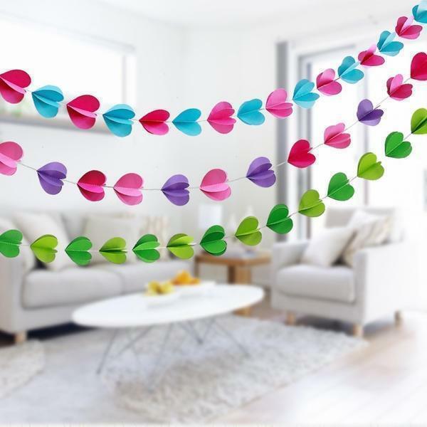 Decoration in the form of garlands can be made independently of colored paper or other material