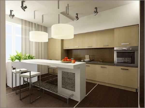 Offene Küche mit Wohnzimmer - Empfang, oft wie in der Gestaltung der „Chruschtschow“ verwendet und „brezhnevok“ und in den neuen geräumigen Apartment, Studios, Lofts, Ferienhäuser