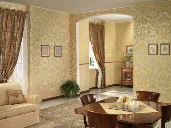 Matching the interior of English style largely depends on the choice of wallpaper