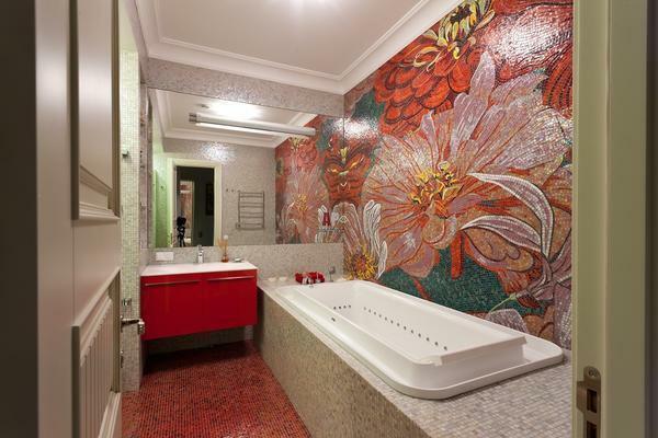 Keramičke mozaik će biti prekrasan ukras u kupaonici, trebate samo uzeti u obzir da je cijena može biti prilično velika