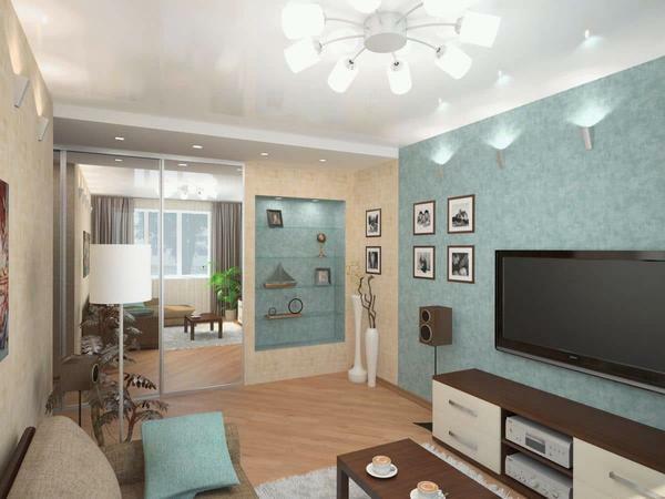 A small room is best decorated in light colors to visually increase its size