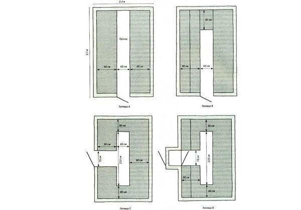 Sengene i drivhuset ordningen plassering og bredde mellom disse, måler hvordan du skal plassere fordelings optimale