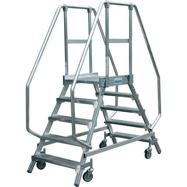 Mobile ladders with a platform are used for interior decoration