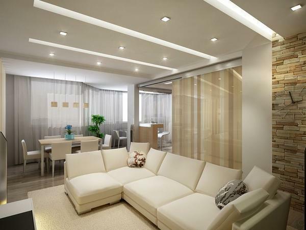 Quality lighting can make the interior of the living room comfortable and comfortable