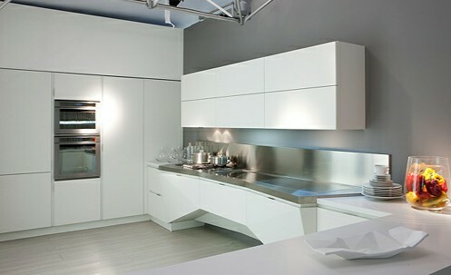 Interior futurista da cozinha