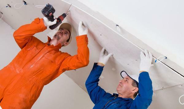 Installation of a false ceiling is made after the termination of all civil and erection works