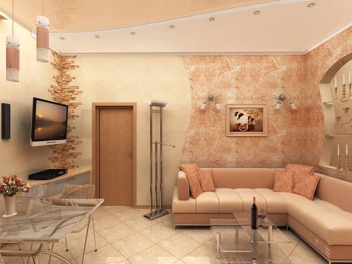 Das Innere eines kleinen Raum in einer Wohnung Photo: Wohnung Design, geringe Größe, ein großes Wohnzimmer, schönes Design