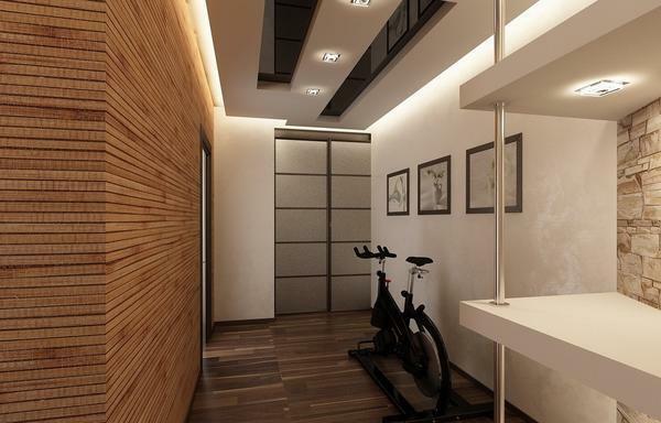 The modern style in the corridor will show the simplicity and ease of the room