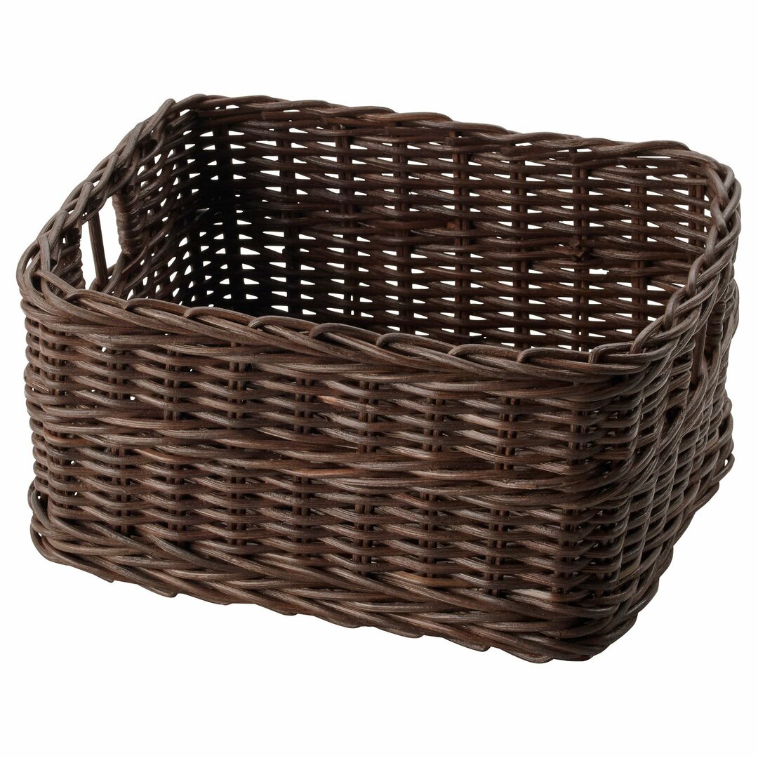 Wicker baskets - an inexpensive and attractive way of storing things.