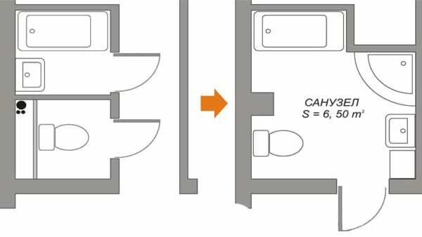 Memperluas kamar mandi mungkin sehingga tidak lebih ruang bawah tetangga.