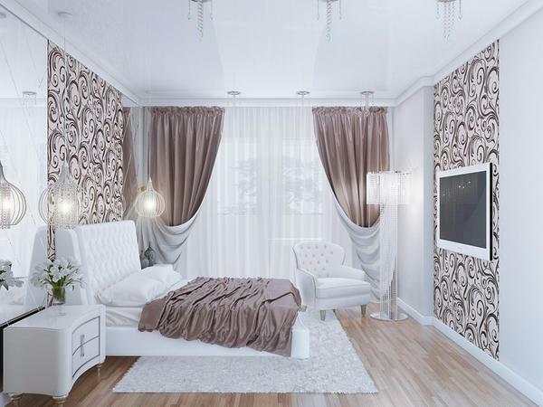 It will look great bedroom in one style, where every detail organically complements the interior of the room