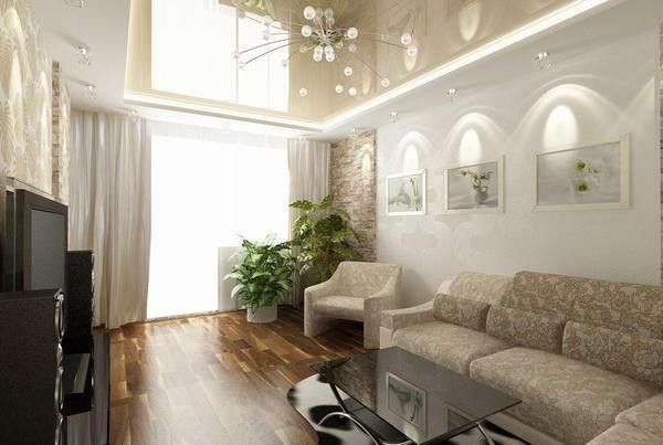 Visuaalisesti laajentaa tilaa huoneessa, voit käyttää suunnittelussa seinät ja katto yhdellä värillä