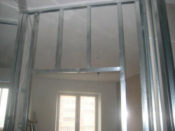 In this assembled frame is provided in the door drywall