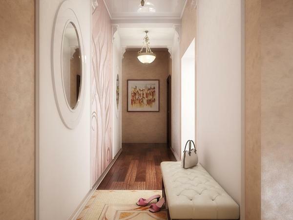 To visually enlarge the small hallway, when it is designed, use light shades