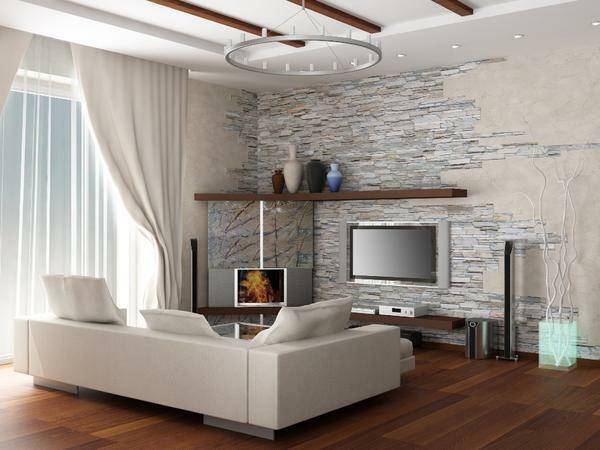 A good solution is to decorate the living room with natural materials