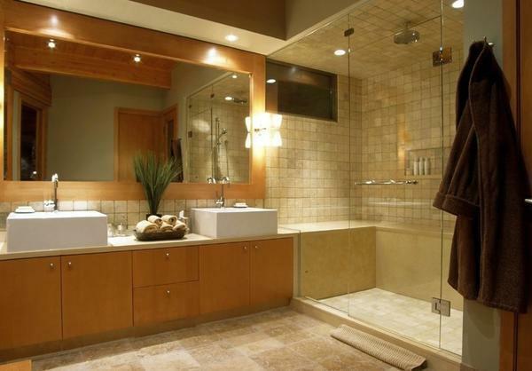Fixtures vannas istabā uz griestiem foto: Iegremdētie apgaismojums, kā mainīt spuldzīti, kā atrast un precīzi LED