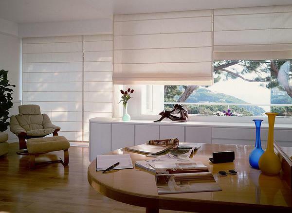 Roller blinds are perfect for decorating even large window openings