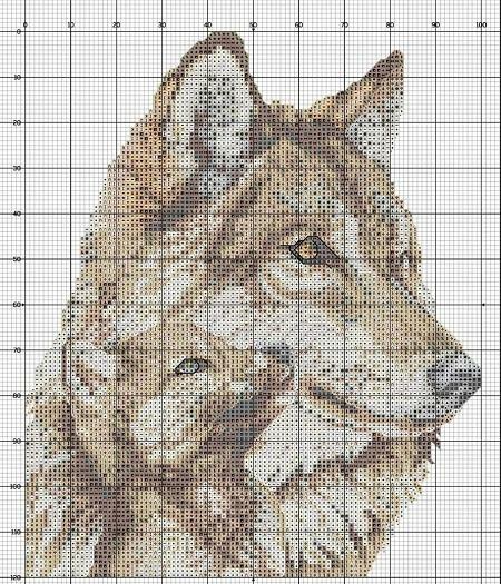 Embroidery with the image of a wolf, framed, is an excellent decor element for any interior