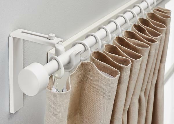Often, the fastening elements are sold together with the curtain