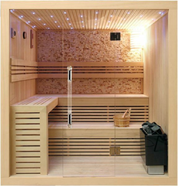 Kleine finnische Sauna - das ist die am besten geeignete Option für den Amateur.
