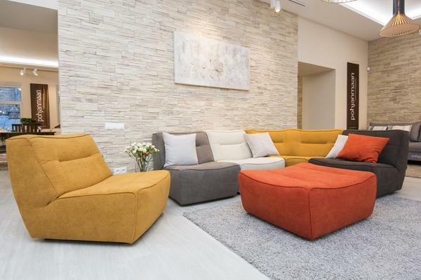 Soft modular furniture is very comfortable, so it is perfect for living room, where a company of friends gathers