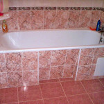 Bath, coated plasterboard