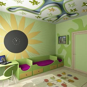 Design a child's room for a boy 8 years