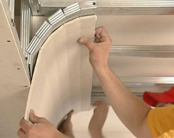 With your hands the arch of plasterboard: how to make and bend, profile photo than to trim, erect and mark