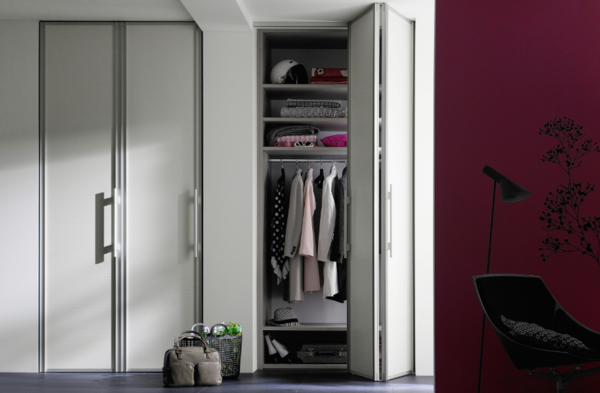 Built-in wall cabinet is an excellent option, significantly saving free space