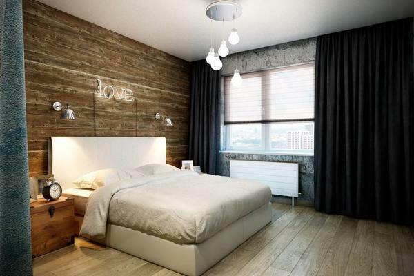 The decor of the bedroom in loft style should be minimal and non-standard