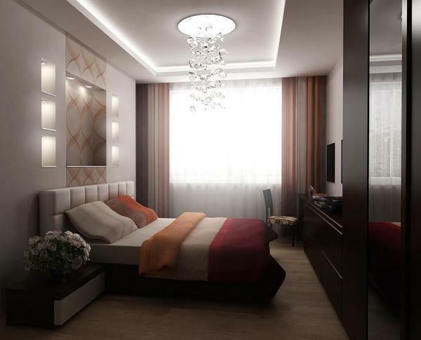 Visually expand the space in the bedroom you can use mirrored surfaces