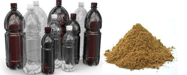 Las botellas de plástico se deben dejar medio vacía la arena -zasypayte sólo la mitad