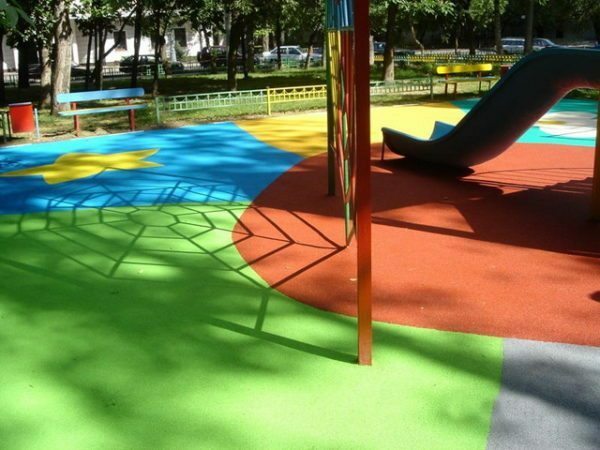 pintura de borracha fará um playground mais seguro