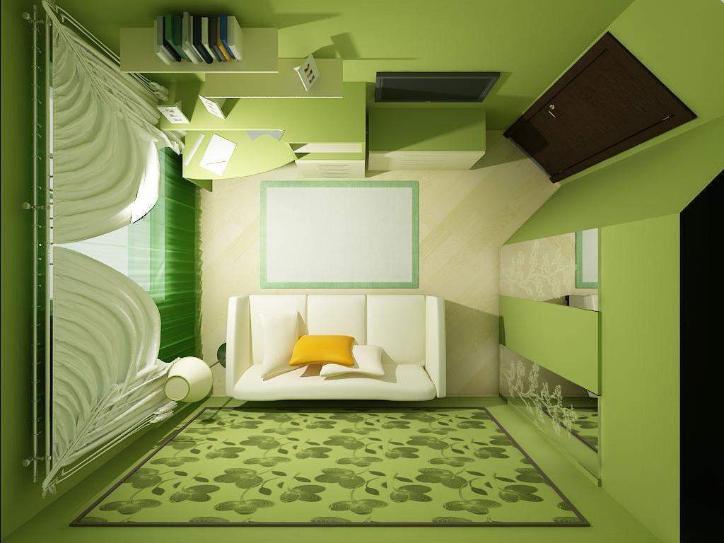 Kruşçev'de küçük bir odanın tasarımı, fotoğraf
