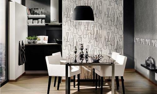 Wallpaper - functional material that will help create a cozy, homely atmosphere in the kitchen